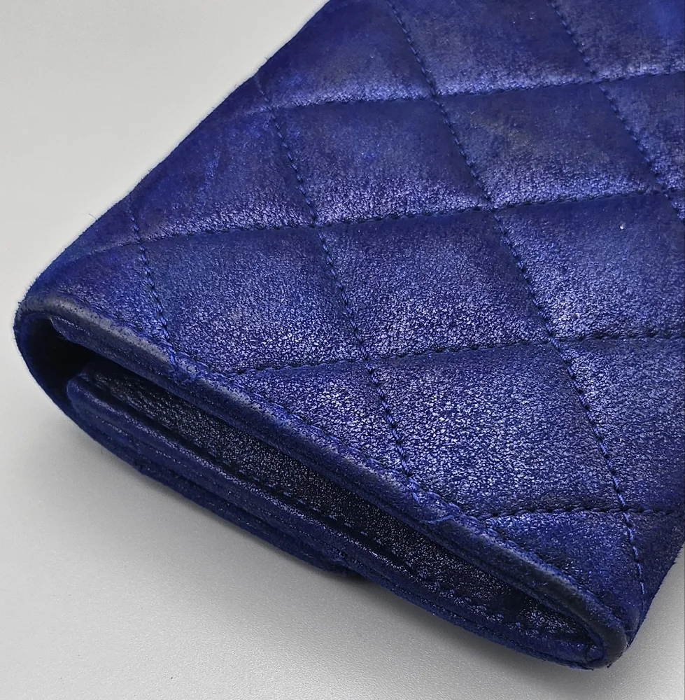 Chanel Quilted Iridescent Blue Wallet on Chain (WOC) Ruthenium HW - Picture 11 of 17